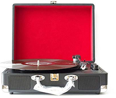 CNBYDK Reproductor de Vinilo Vintage, Tocadiscos de Vinilo portátil, Tocadiscos, con 2 Altavoces incorporados, 3 velocidades, gramófono