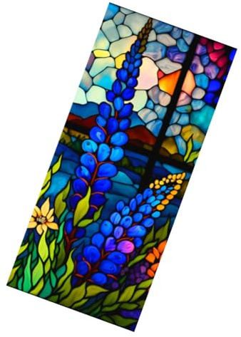 Cabilock 2st Bunte Blumen Wandtattoo Statisch Aufkleber Vintage Sichtschutzfolie Schälen Sichtschutzfolie Für Das Badezimmer Abziehbilder Fensterfolie Tür Privatsphäre Haften Stock Film Pvc