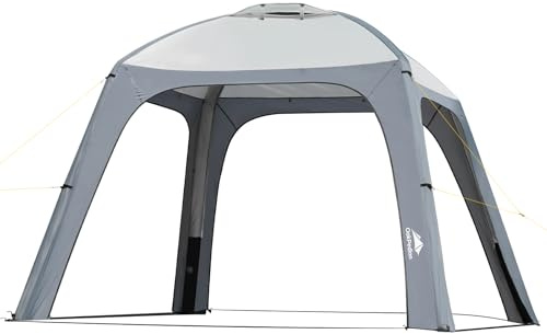 OakPedion Instant Setup Aufblasbarer Luftschutz 3.0x3.0 m Baldachin Zelt für Camping, mit 4 abnehmbaren Seitenteilen für 6-8 Personen - Ideal für Garten, Strand, Park und Veranstaltungen im Freien