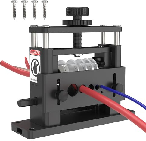 XARILK Abisoliermaschine mit 6 Kanälen und 5 Hartmetallklinge, Φ 3,4–17 mm, verbesserter Aluminiumrahmen, Bohrmaschinen-Abisolierzange, effizientes Recycling von Kupferdraht