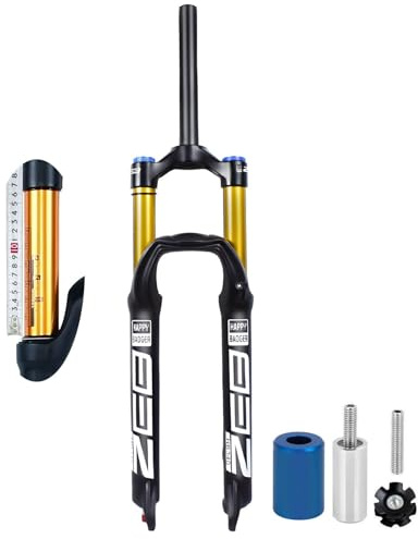 LYYCX 26/27,5/29 Zoll MTB Federgabel 160mm Federweg for XC AM Luftgabel, Magnesiumlegierung Rückpralleinstellung Manuell/Fernverriegelung QR 9mm Scheibenbremse Mountainbike Gabel