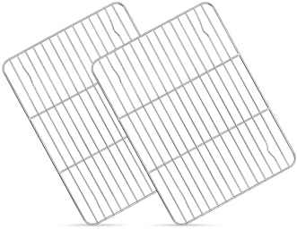 Homikit 2 Pcs Cooling Rack, 9.7 x 7.5 Inch Stainless Steel Wire Rack | Cooking & Baking Bacon Rack for Baking Sheet Pan, Oven & Dishwasher Safe, Non-toxic & Heavy-Duty