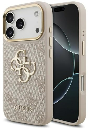 CG MOBILE Guess 4G Groß 4G Klassiker Logo Hülle für iPhone 17 Pro (Pink/Gold)