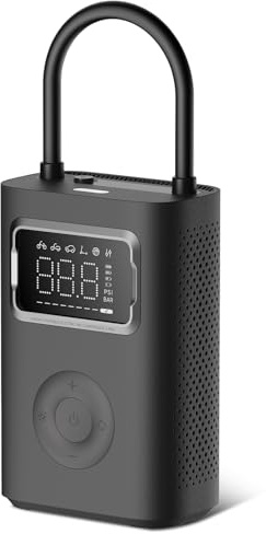 XIAOMI Elektrische Luftpumpe 2 Pro-150 PSI (10.3 bar), Automatischer Stopp, LED-Licht als Warnsignal, 6 Intelligente Modi, Echtzeit-Tire Monitoring, 4-Stufen Battery Indicator, USB-C wiederaufladbar