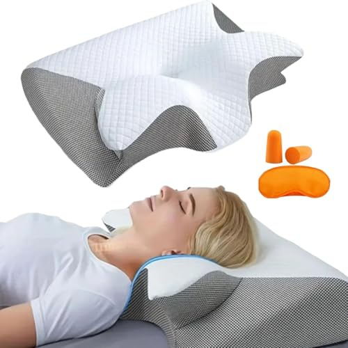 OALYGEI Oreiller Anti Ronflement et Apnée Positionnelle,Oreiller Apnée du Sommeil,Coussin Ergonomique Cervical Mémoire de Forme pour Dormeurs de Côté, de Dos et sur Le Ventre (Gris)