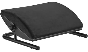 MAXMOUNT Poggiapiedi regolabile - Poggiapiedi ergonomico per scrivania, inclinazione +20° a -20°, schiuma e acciaio, nero