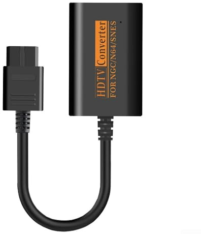 Durashmall Cable convertidor de 64 y adaptador 1080P para video digital y audio compatible con NTSC, consola retro a TV moderna, conexión y reproducción, color negro