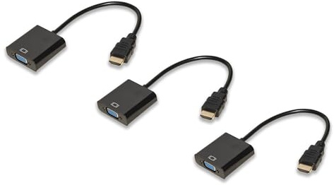 Link LKADAT1003 - Adaptador HDMI Tipo A Macho a VGA Hembra con Toma de Audio estéreo de 3,5 mm - Convertidor de vídeo Full HD 1080p para PC, monitores y proyectores