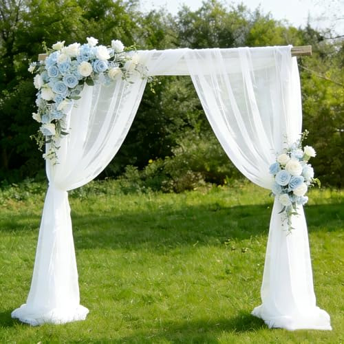 12m x 160cm Weißer Tüllstoff, Weiß Tüll Meterware Leicht Tüll Stoff zum Dekorieren Durchsichtig Netzstoff Dekostoff Atmungsaktive für Hochzeit Vorhang Hochzeitsbogen Party Geschenke Basteln