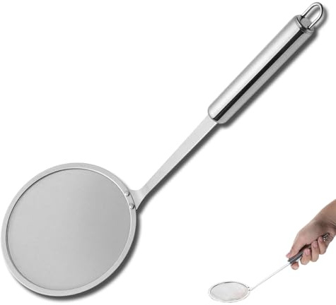 YUNTRUN Frying Spoon Strainer, Oil Skimmer, Fryer Skimmer, Suitable for Skimming Cooking and Frying Juices and Foam