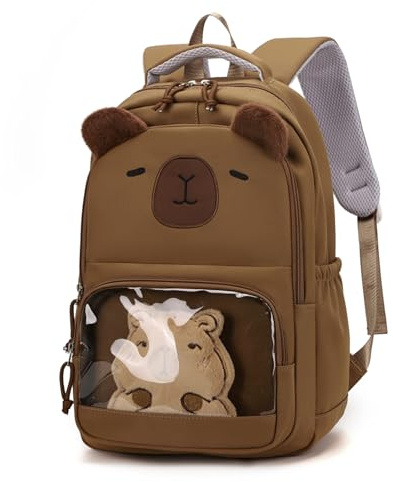 Elementary Middle Kids Capybara Zaino con scomparti multipli Nylon impermeabile Utility Backpa