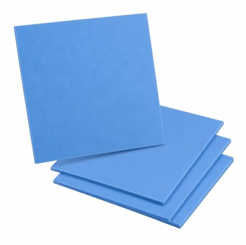 GVSS 4 almohadillas térmicas azules de silicona 100 x 100 mm con conductividad 1,5 W/MK,para disipador de calor de CPU,GPU,LED,SSD e IC, para PC y componentes electrónicos