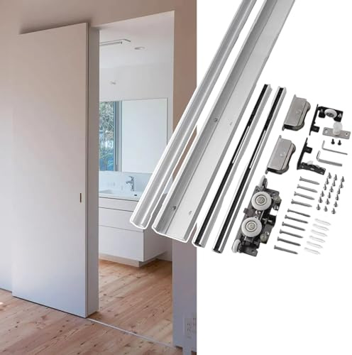 Osynligt skjutdörrsystem med mjuk stängningsfunktion för 24 till 59 tums väggdörrar (dolda skåpdörrar) – enkel installation hållbar och elegant design