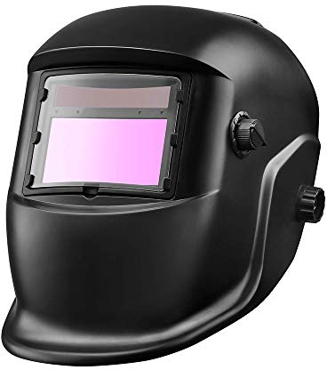 ALLOMN Schweißmaske, Solar Schweißhelm Kopfmontierter Verstellhelm Automatische Abdunkelung, Sensor mit hoher Empfindlichkeit, Solarbatterie, voller Schattenbereich 4/5-9/9-13 (mit 5 Schutzpolstern)