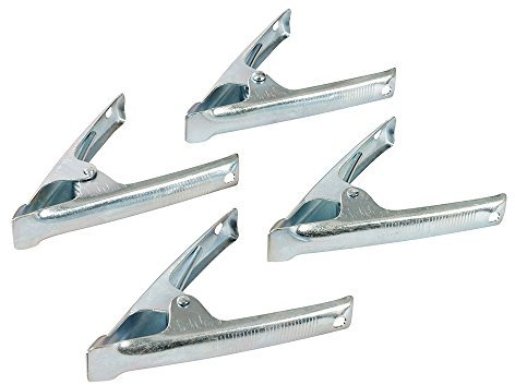 Loops 4 Pack 50mm Market Stall Spring Clips - Tarpaulin Canvas Cover Table Sheet Stand Fixing Clamps - Heavy Duty Strong Steel Jaw