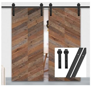 200cm Binario per Porta Scorrevole Kit,Kit per Porte Scorrevoli,Kit Doppia Porta,Ferramenta per Porta Della Stalla,Porta Non Inclusa