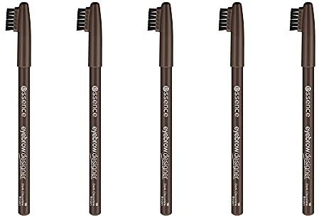 essence eyebrow DESIGNER, Eye Pencil, Augenbrauenstift, Nr. 10 dark chocolate brown, braun, definierend, natürlich, vegan, Mikroplastik Partikel frei, Nanopartikel frei, 5er Pack (5 x 1g)