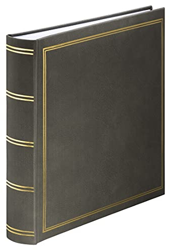 Hama Jumbo Fotoalbum London 30x30 cm (Fotobuch mit 80 weißen Seiten, Album für 320 Fotos zum Selbstgestalten und Einkleben) grau