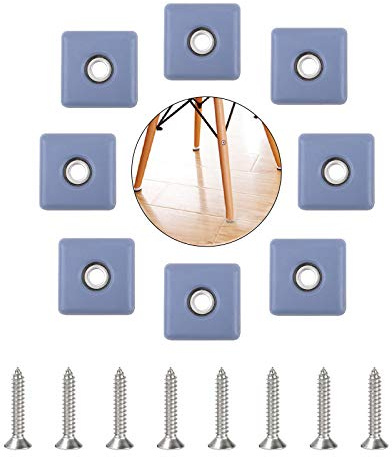 INCREWAY Möbelgleiter, 8 Stück, 40 mm, Möbelbeinschoner mit Schrauben, quadratische Stuhlbeinschoner für Tisch, Stuhl, Sofa, Schrank