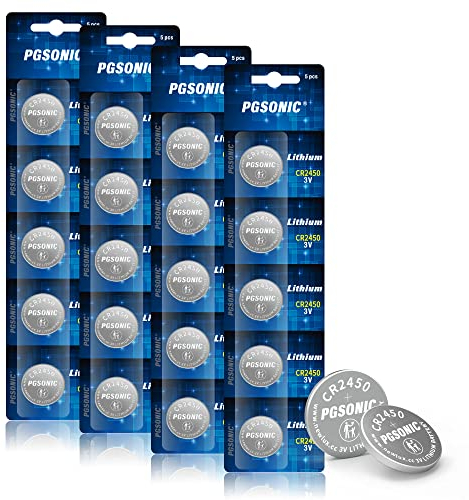 CR2450 Lithium Knopfzellen 3V, 20er Pack, CR 2450 Batterien