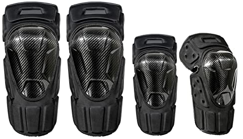 HGTRH Knieschützer Motocross, Knieschützer Erwachsene Knieprotektoren Motorrad Ellenbogen Protektoren, Knie Pads und Ellenbogenschützer Hochfester Schutz Motorrad Ellenbogen Knieschützer, 4 Pcs