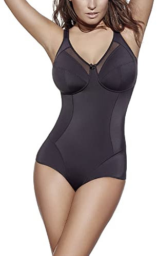 Selene 1 Pezzo Body Control Agata Senza Ferretto in Microfibra- Coppa C, Nero 4