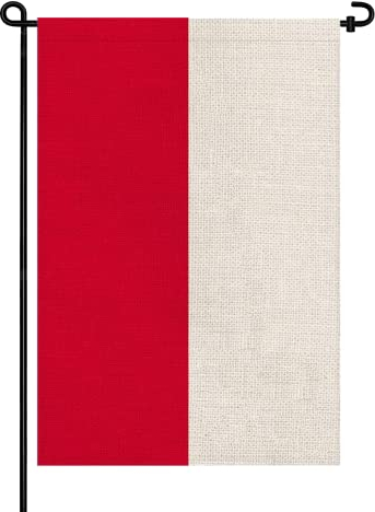 Banderas de jardín de Polonia, bandera polaca pequeña de arpillera de doble cara de 12 x 18 pulgadas para decoración de patio, porche y patio (Polonia)