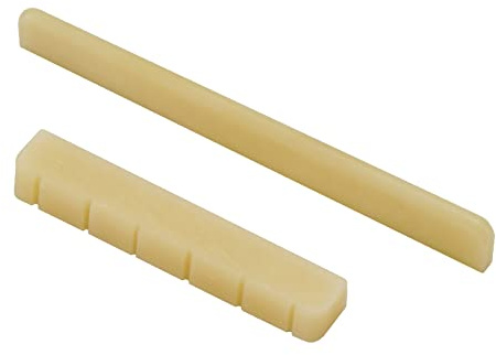 Miwayer Classical Guitar Bridge Unbleached Bone 6 Strings Saddle and Nut Made of Real Natural Bone (Classical Bridges 1 pair)