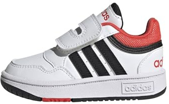 adidas Hoops Shoes, Zapatilla de deporte Unisex bebé, Cloud White Core Black Bright Red, 21 EU