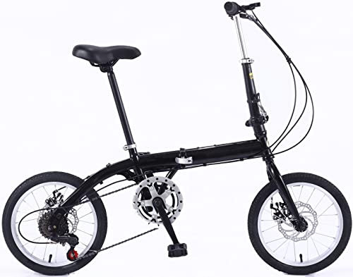 14/16 Zoll Klapprad Vorne Und Hinten, Kohlenstoffstahlrahmen Variable Geschwindigkeit Erwachsenenfahrrad Superleichtes Studenten-Klapprad A,16inch