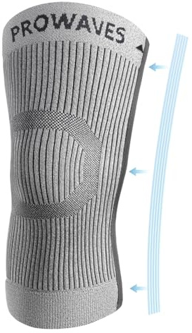ProWaves Kniebandage Damen Männer Kniebandage Meniskus Arthritis Sport Kniestütze Knieorthese Patella kniewärmer mit Seitenstabilisatoren Atmungsaktiv Knee Sleeve ACL Knieschmerzen Erholung S