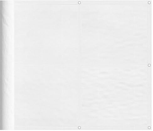 vidaXL Balkon Sichtschutz, Balkonbespannung mit Ösen Seil, Wasserfeste Balkonabdeckung, Balkonverkleidung für Balkon Terrasse, 90x700cm Weiß 100% Polyester-Oxford