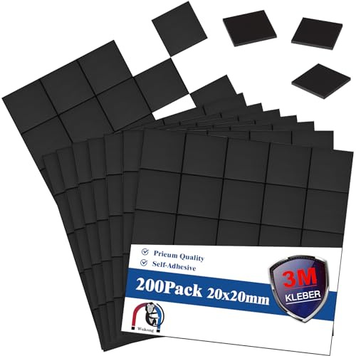 Wukong Placas magnéticas Autoadhesivas 20x20mm | Pack de 200 con Adhesivo 3M, imanes autoadhesivos, imanes Planos, película magnética Flexible, autoadhesivos para Fotos y más