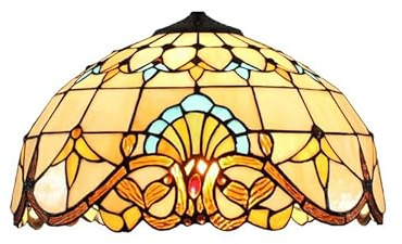 FUIBEJAE 12 Zoll Premium Tiffany Style Barock Buntglastisch Ersatz Lampenschirm, nur Lampenschirm, Zubehör ausschließen
