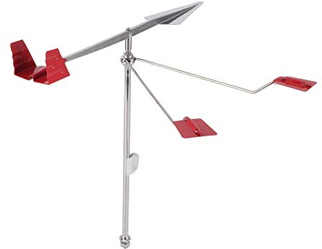 Marine Wetterfahne, Windrichtungsanzeige 304 Edelstahl Wetterfahne Windanzeige mit Leuchtendem Reflektor und vogelsicheren Dorn für Yacht Segelboot Yard Boot/Yachtteile