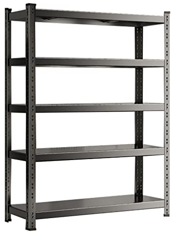 CRBUDY Garagenregal, verstellbares Regal mit 5 Ebenen, Lagerregal mit Einer Tragkraft von 2000 lbs, Robustes Regalsystem aus Metall (A 150 x 40 x 200 cm) (A 150 * 40 * 200cm)