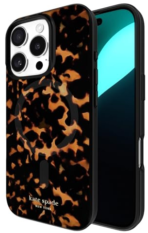 Kate Spade New York iPhone 16 Pro Case - Tortoise | Compatible with MagSafe - Lightweight Designer Case for iPhone 16 Pro with Anti-Scratch Coating and Speckled Tortoise Design