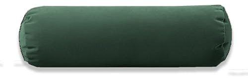Kosiproducts Round Bolster Cushion Plush Velvet Pillow for Yoga Neck Relaxing Virgin Hollow Fibre Roll [75cmx25cm, Bottle Green]