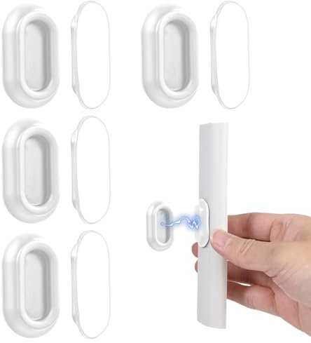 JIYIN 4Pcs Remote Control Holder, Magnetic Remote Control Holder, Remote Holder Wall Mount, Hole Free Remote Control Organizers Storage for TV, Fan, and Air Conditioner Wall Holder(White)