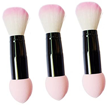 Healvian 3stücke Foundation-pinsel mit Puderpinsel und Rougepinsel Synthetische Borsten Weich und Dicht kein Haarausfall Sanft zur Haut für Make-up Anwendung