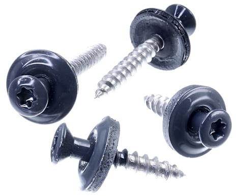 SECCARO Vis de couvreur 4,5 x 45 mm, RAL 7016 gris anthracite, acier inoxydable A2, rondelle d'étanchéité EPDM 15 mm, TX/Torx, 100 pièces