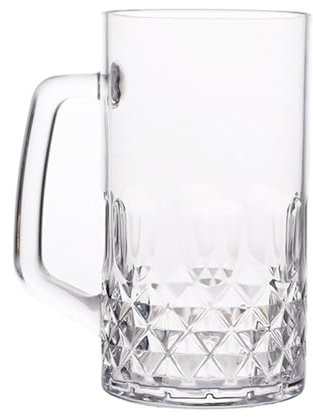 Boccale da birra con manico ergonomico con grandi design a fossette tazze da birra con manico largo per bevande fredde e calde