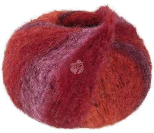LANA GROSSA Gigante | Voluminöses Alpakagarn mit Effektstruktur und Streifen im Farbverlauf | Handstrickgarn aus 70% Alpaka (Fein) & 30% Polyamid | 100g Wolle zum Stricken & Häkeln | 300m Garn FB 17