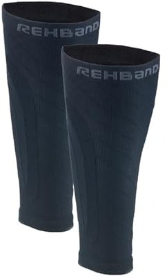 Rehband Gestrickte Wadenbandagen, Kompressionsstutzen für Laufen, Radfahren, Fitness & Regeneration, Atmungsaktive Sport-Wadenstützen für Damen & Herren