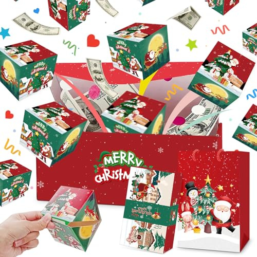 Tccydm Explosionsbox, 12 Stück, einzigartige faltbare Geschenkbox, Weihnachten, Explosion, Überraschungsgeschenkbox, Geldexplosion, für Geburtstag, Jubiläum, Weihnachten