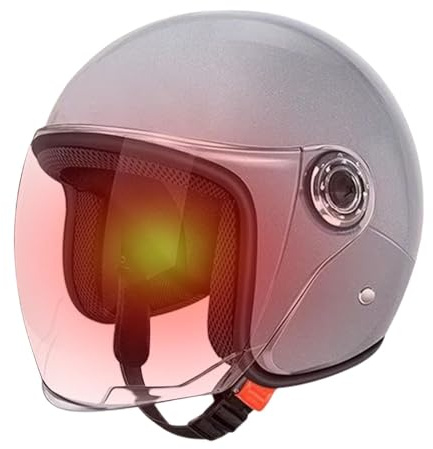 Lpoppcx Casco Motociclista Grande | Casco Aperto per Adulti,Equipaggio Protettivo con Visiera per Avventura Pendolarismo Scooter Sportivo