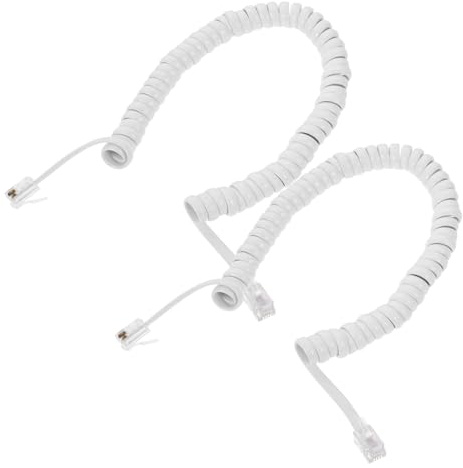 Kisangel 2 pezzi Cavi per Cornetta Telefonica Spiralati Cavo Telefonico Molla Resistente e Facile da Installare per Telefono Fisso Qualità Audio Chiara e Trasmissione Stabile per Casa e