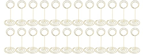 CHEOTIME 24 soportes para números de mesa, soporte para letreros simples, soporte para tarjetas, 85 mm de altura, soportes para cuadros de alambre multifuncionales de acero inoxida (Clima)