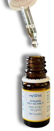MetaLytic - Vitamin D3 K2 Tropfen |1.000 I.E. | MCT-Öl | 10 ml | Glasflasche | 395 Tropfen | Vegetarisch | Ohne Zusätze