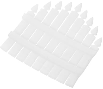 ibasenice Miniature Resin White Picket Fence for Fairy Garden Decor, Dollhouse Landscape Micro Plant Fence, Indoor Outdoor Garden Decoration Accessory